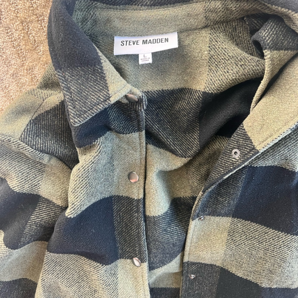 Steve Madden Black and Green Checkered Jacket